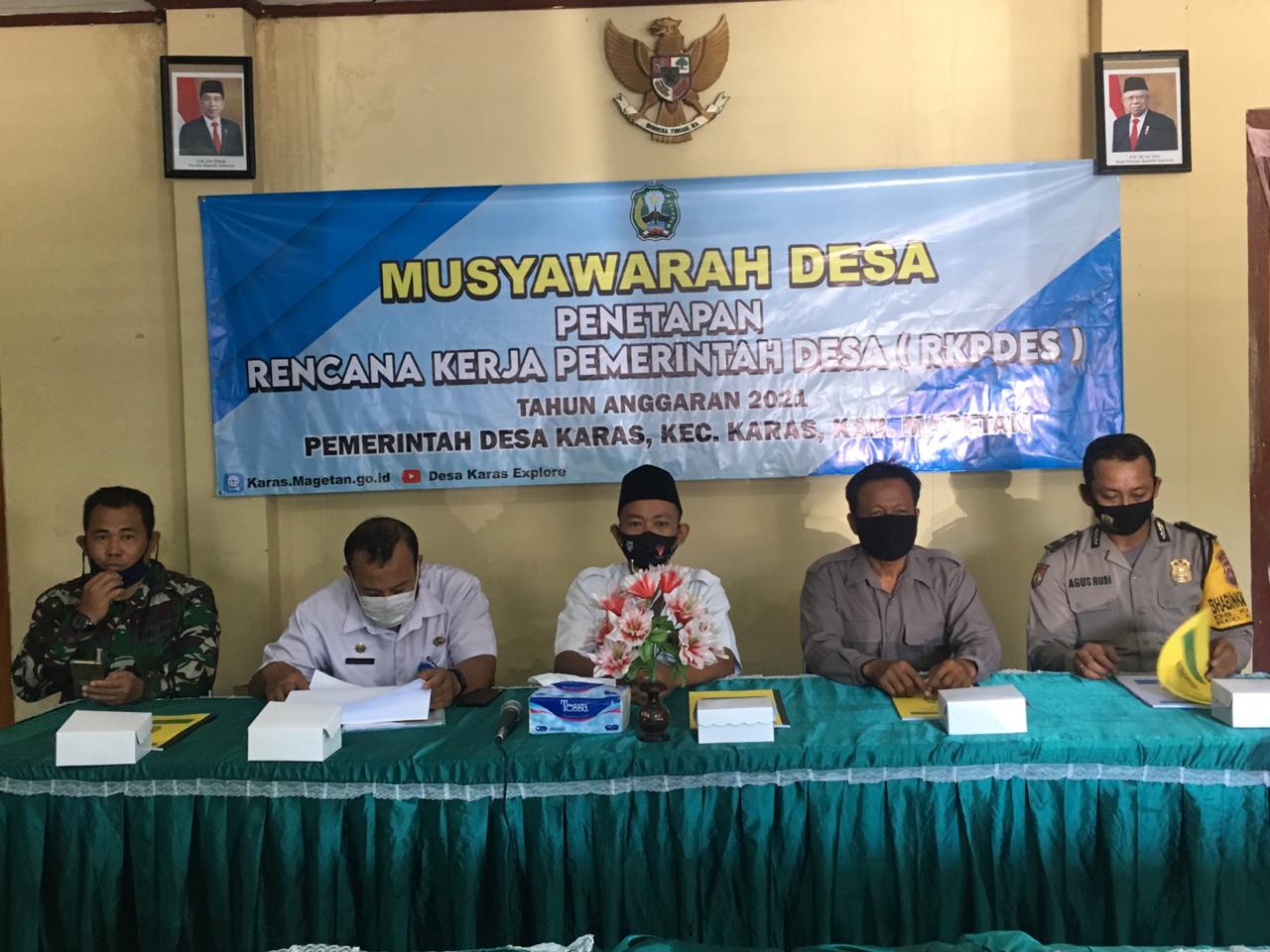 MUSYAWARAH PENETAPAN RENCANA KERJA PEMERINTAH DESA (RKPDES) DESA KARAS TAHUN 2021